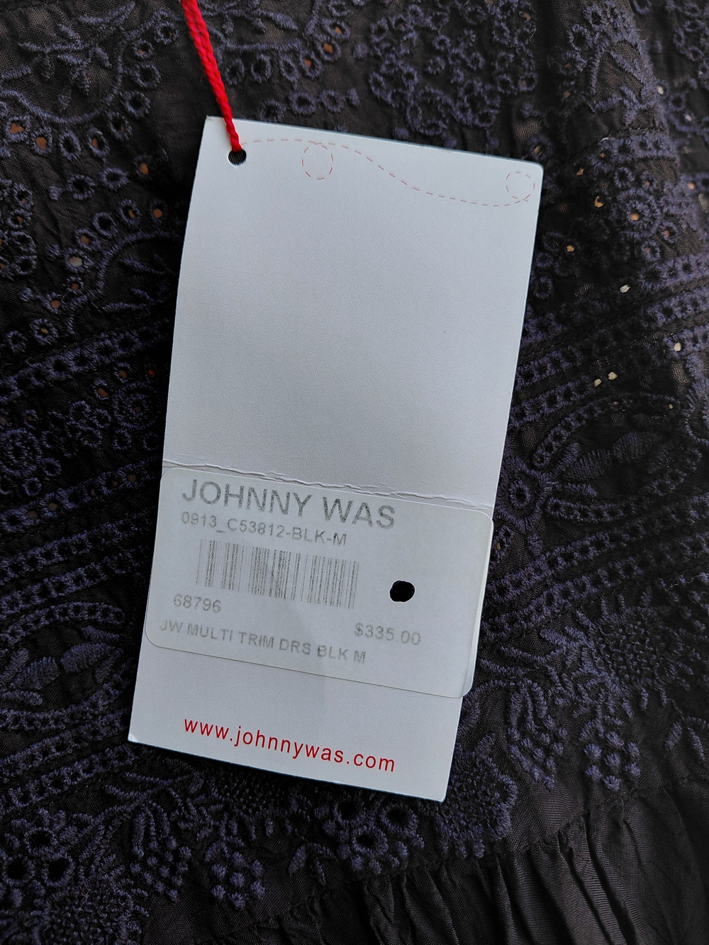 Johnny Was Black Embroidered Dress - Black